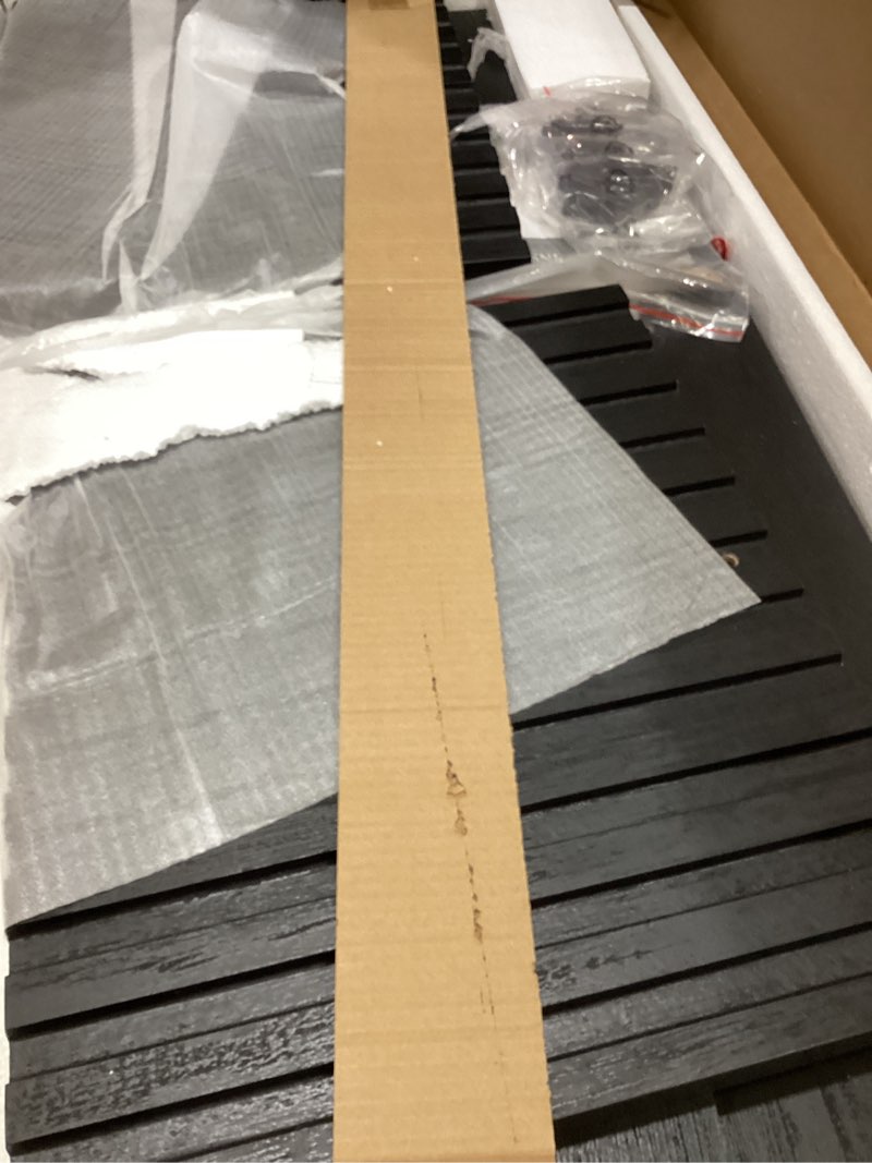 Condition photo showing As Is for BON AUGURE Black Coffee Table, Modern Coffee Tables for Living Room, Wooden Center Table, Living Room Tables for Home, Office (Black Oak, 43Inch) Black Oak 43 Inch