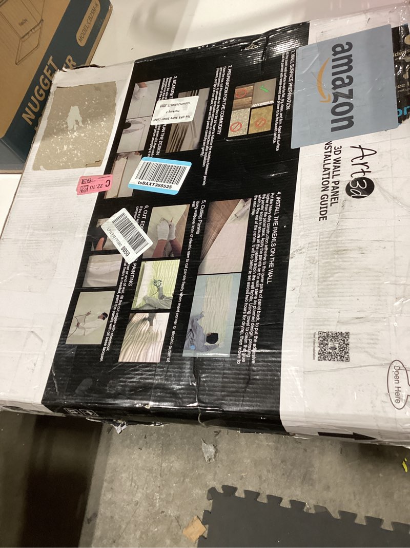 Condition photo showing Good Condition for art3d 19.7" x 19.7" (pack of 12) wall panel wave, white big wave white 19.7" x 19.7"