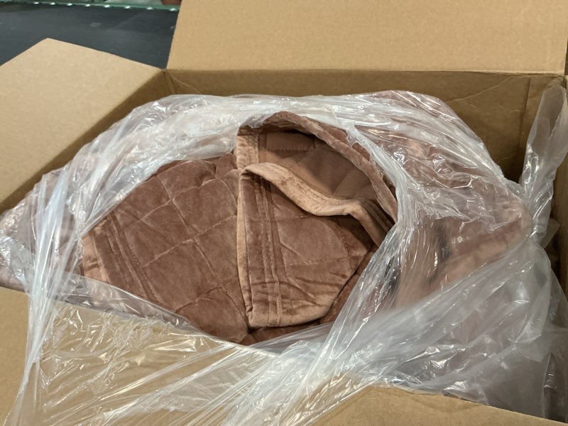 Condition photo showing Good Condition for recyco luxury velvet quilt king size bedding set, ultra soft velvet comforter set, lightweight quilted channel box stitch oversized bedspread coverlet for all season, with 2 shams, terracotta clay king/cal king (108" x 92") terracotta clay