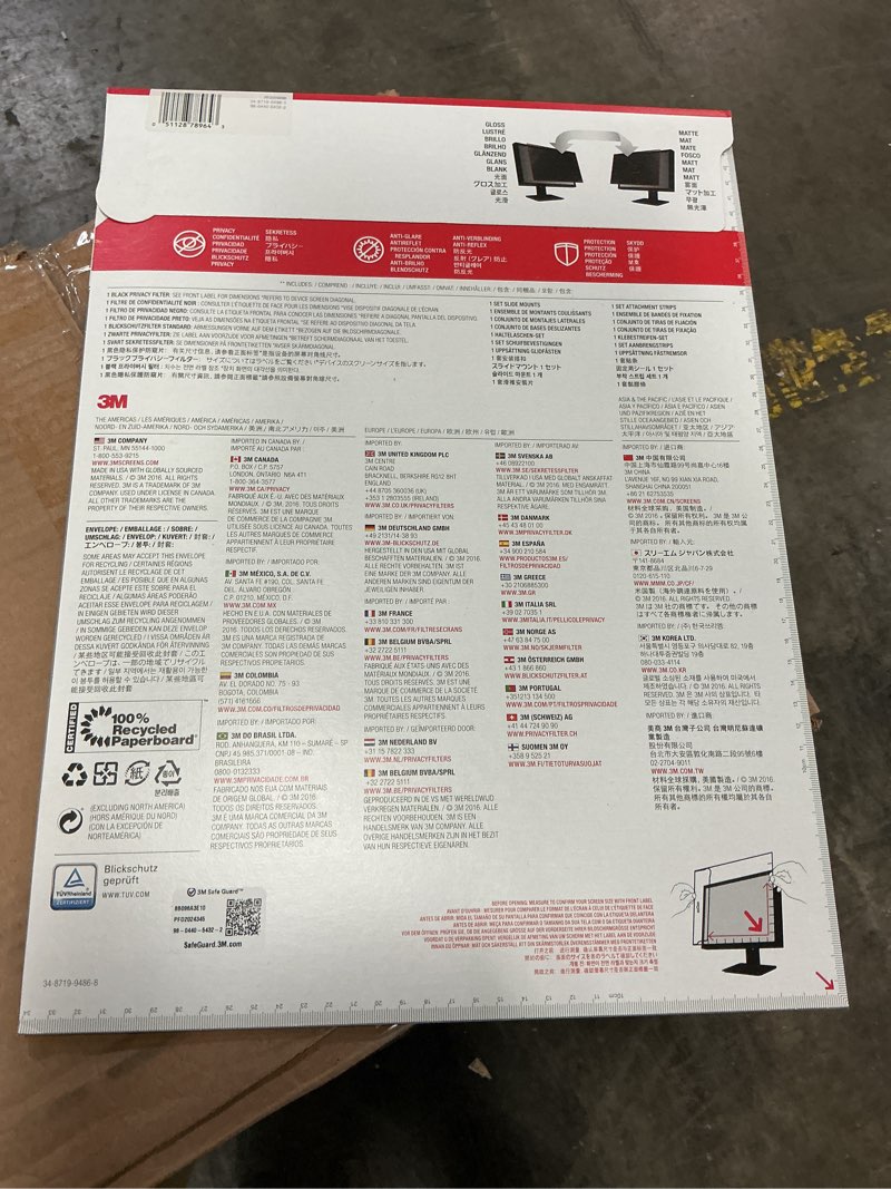 Condition photo showing New/Like New for 3m™ privacy filter screen for monitors, 20" widescreen (16:9), pf200w9b