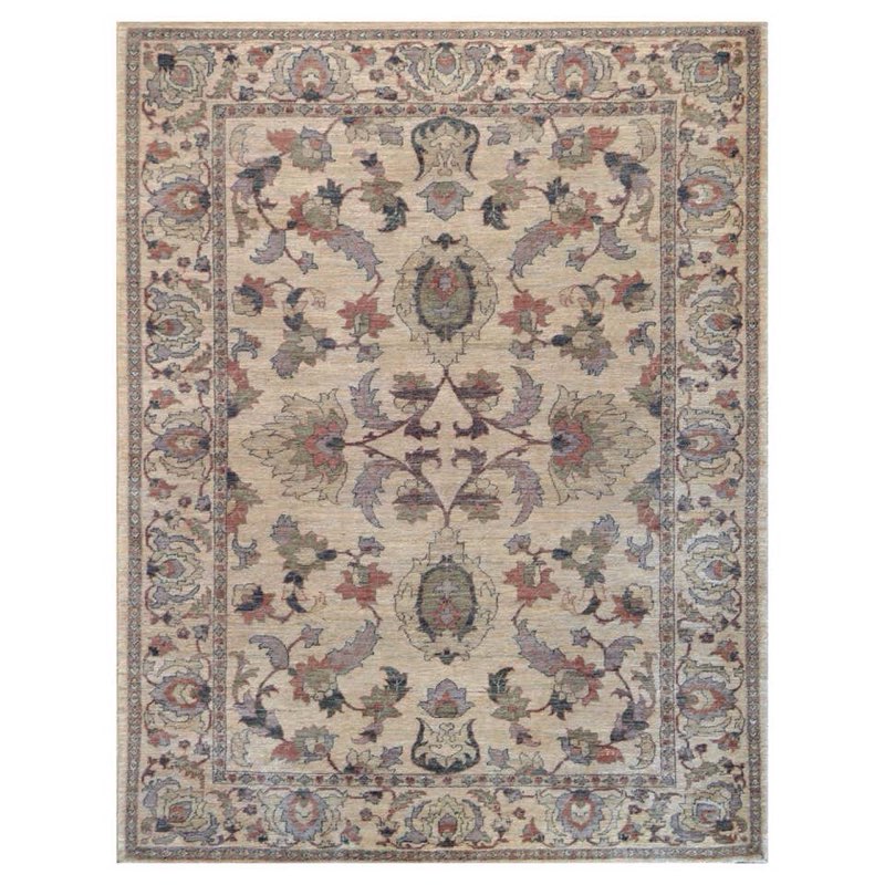 Handwoven New Agra-Inspired 100% Wool Rug