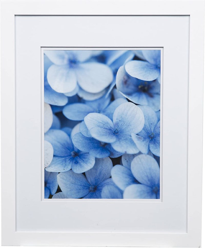 Snap 16x20 Flat Double Mat for 11x14 Photo, Wall Mount Picture Frame, 11" x 14", White