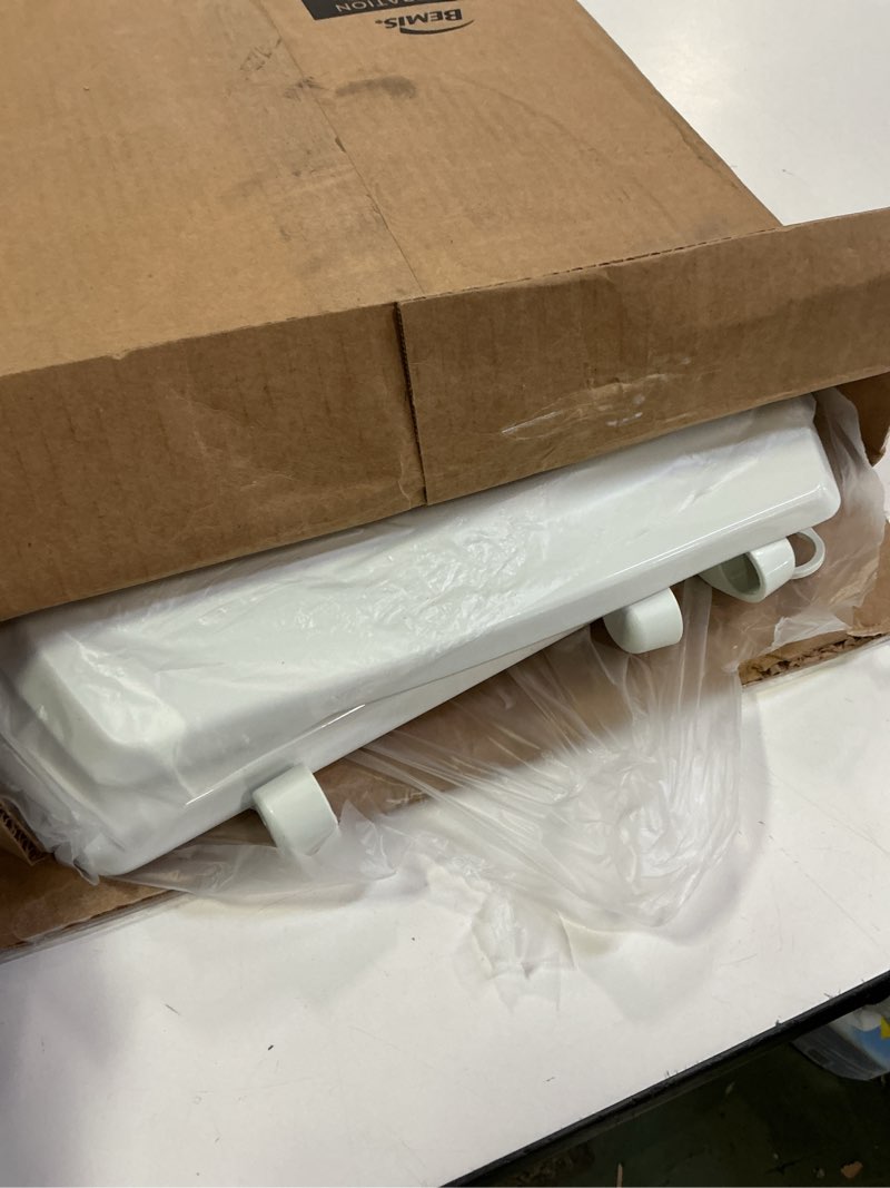 Condition photo showing As Is for Mayfair Cassel Slow Close Toilet Seat, Easy Clean, Non Slip Premium Wood Seat, Easy Install, Made in USA, Elongated, White Elongated 1 - Toilet Seat