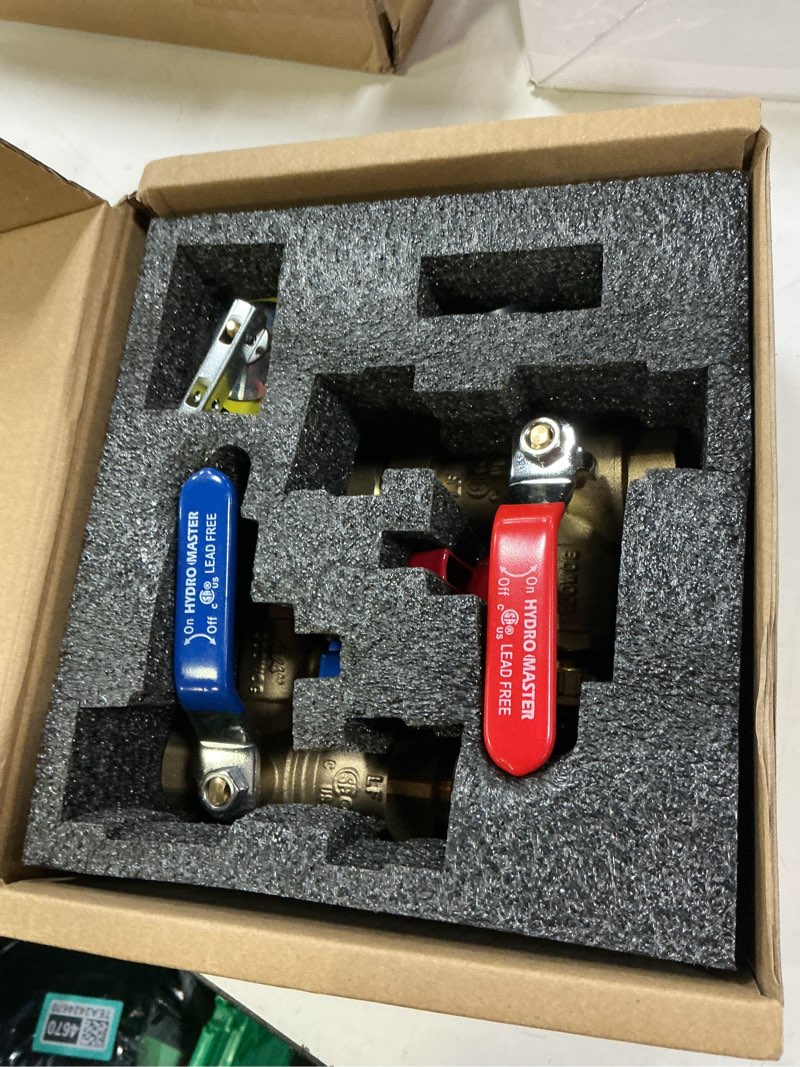 Condition photo showing Good Condition for HYDRO MASTER Tankless Water Heater Service Valve Kit with Pressure Relief Valve 3/4-Inch IPS Isolator Clean Brass