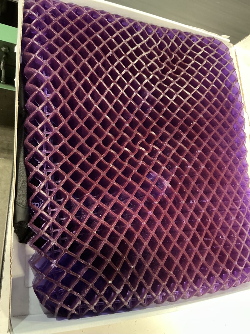 Condition photo showing As Is for purple royal seat cushion - seat cushion for the car or office chair - temperature neutral grid