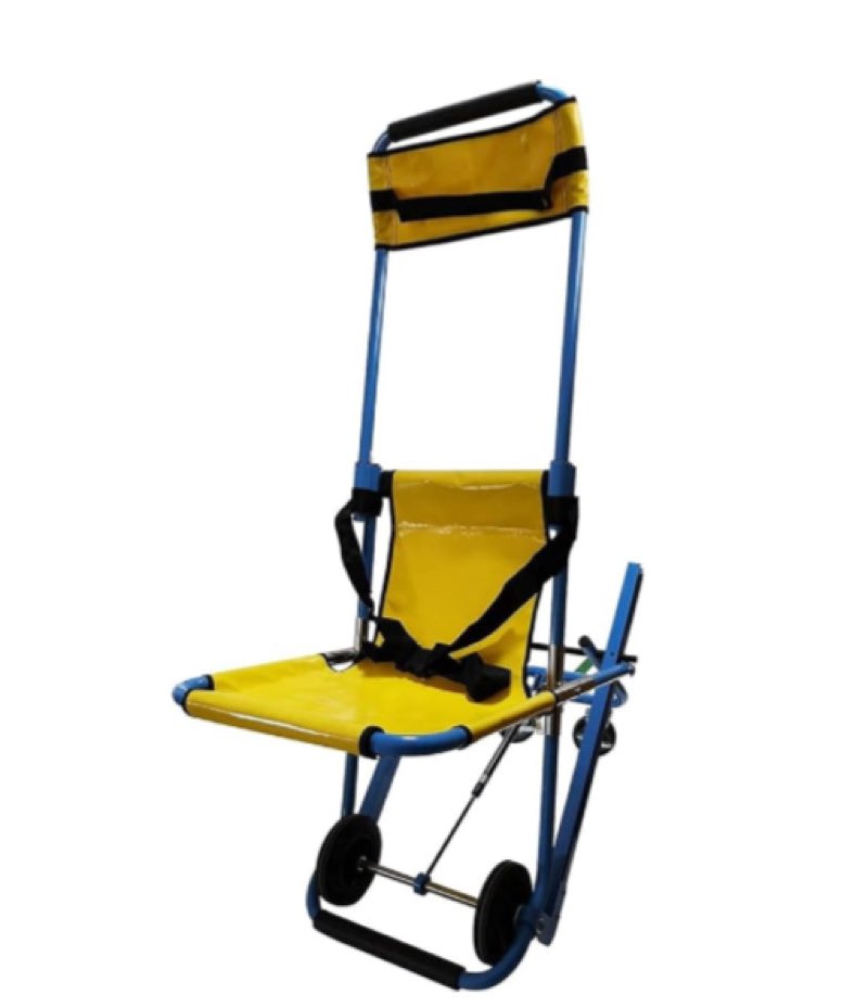 Folding Stair Chair with Two Seat Belts, Ambulance Firefighter Evacuation Medical Lift Stair Chair, 350 lbs Capacity