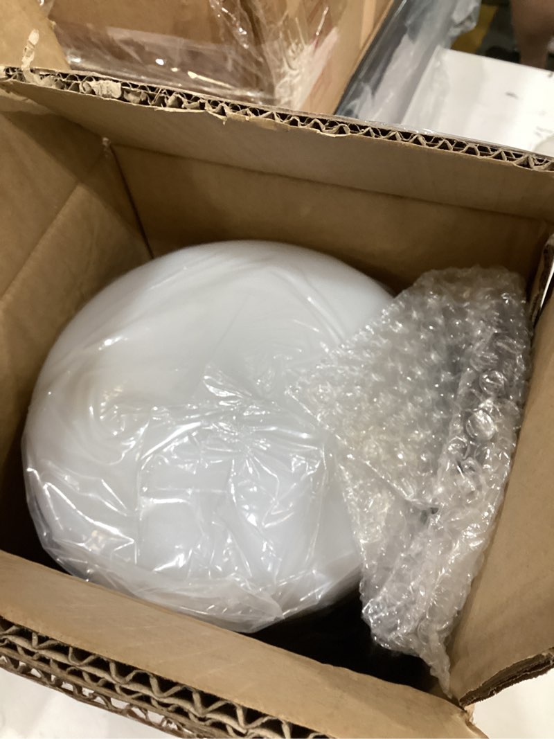 Condition photo showing As Is for small ceiling fan with lights, flush mount with remote control, reversible quiet dc motor, black, 3 blades, 6 speeds, dimmable led, adjustable color temperature, timer black 25inch