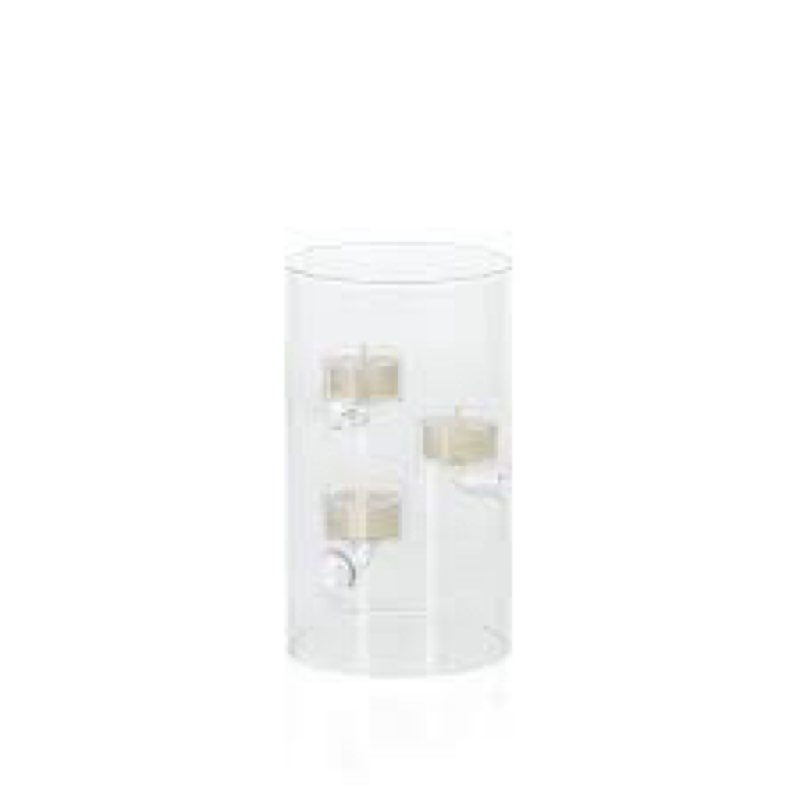 Zodax Suspended Glass Tealight Holders with Hurricane Lamp or Lantern Shape