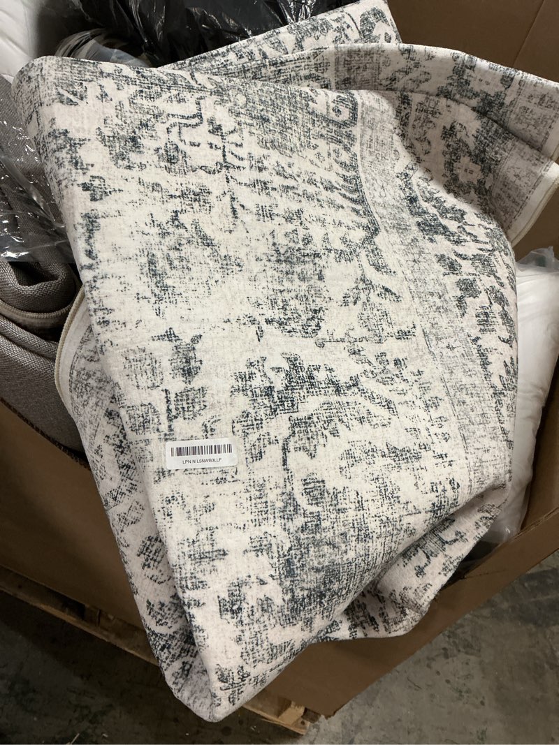 Condition photo showing Good Condition for Black Area Rug 6x9 Machine Washable Vintage Living Room Distressed Non Slip Carpet Traditional Indoor Bedroom Retro Floral Accent Throw Large Rug for Office Kitchen Dining Room 6' x 9' (Rectangular) Accent | Black
