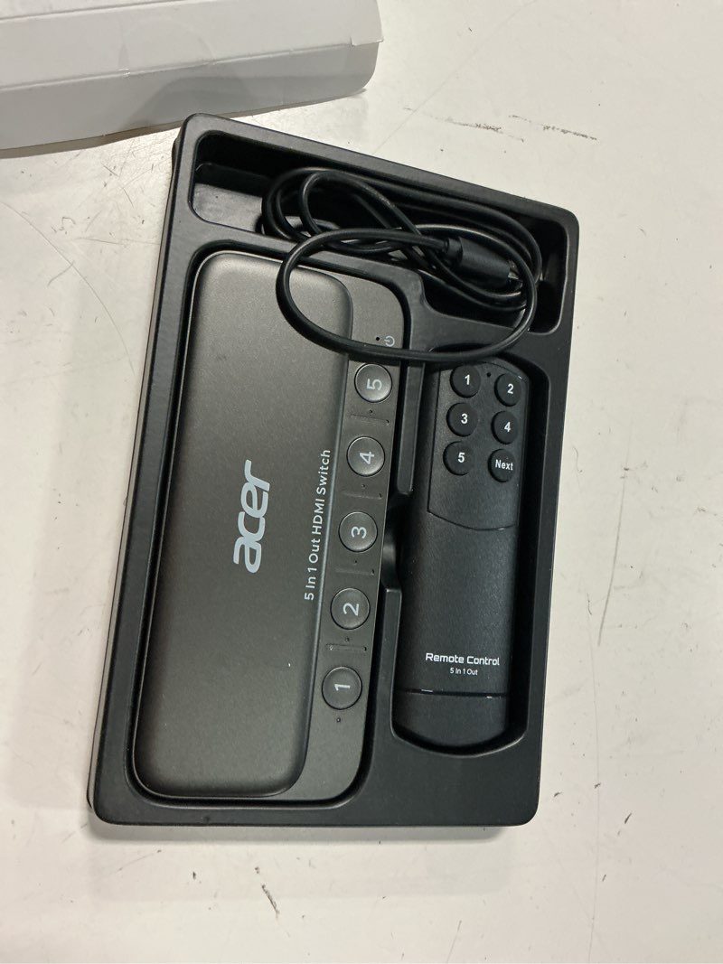 Condition photo showing Good Condition for acer hdmi switch 5 in 1 out [4k@60hz, hdmi 2.0, hdcp 2.3, hdr] switcher with remote, supports dts, dolby, work for ps5/xbox/switch/roku/tv stick/projector