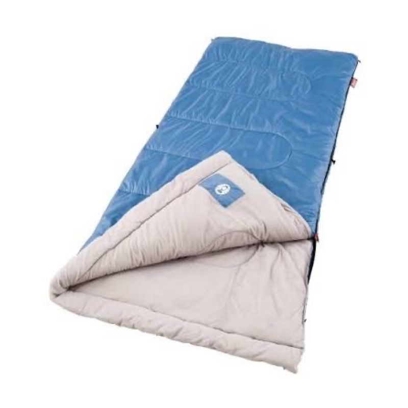 coleman sun ridge 40°f cool-weather sleeping bag, lightweight adult sleeping bag with soft trim & draft tube, machine washable pfas-free
