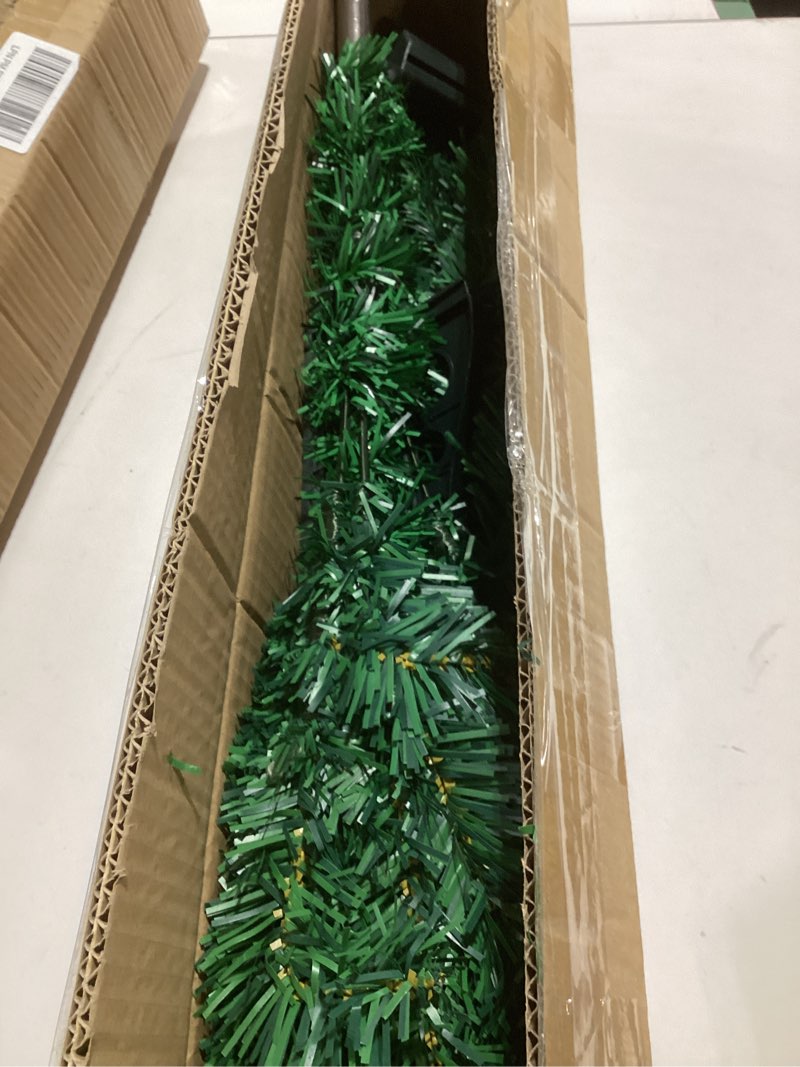 Condition photo showing As Is for Liliful 4FT Pre Lit Artificial Christmas Tree with Plug in 70 LED Warm Light Hinged Spruce Pencil Xmas Pine Tree with Folding Metal Stand for Home Christmas Xmas Holiday Party