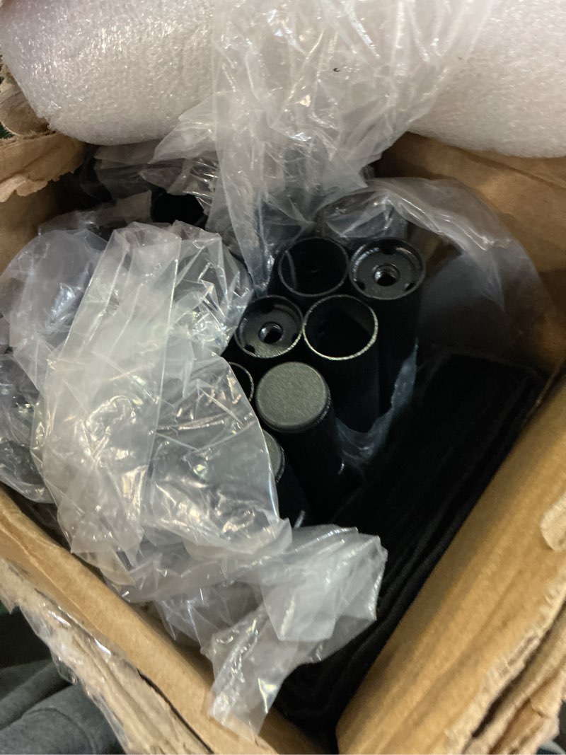 Condition photo showing As Is for MAYOLIAH 8-Panel Black Room Divider 6ft Tall Folding Privacy Screen Portable Office Partition 160" W X 72" H Black 8 Panel