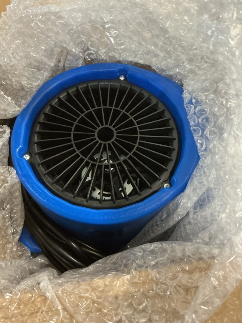 Condition photo showing Good Condition for air mover blower fan, industrial 1/3hp 1200cfm monster floor blower carpet dryers - 3 speeds switch, 4 adjustable angles, 10ft long cord, stackable - 2025 upgraded blue 1200cfm