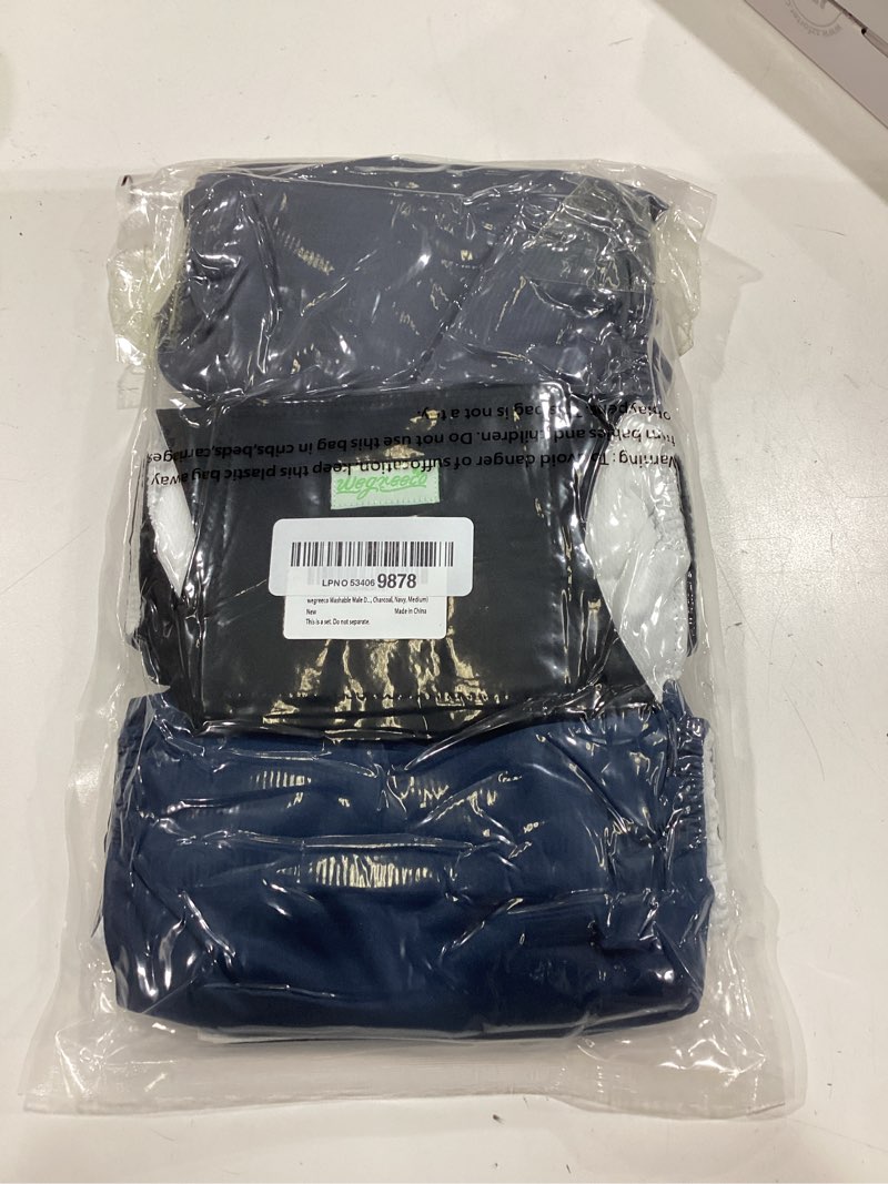Condition photo showing New/Like New for wegreeco washable dog diapers - washable male dog belly wrap - pack of 3 - (black, charcoal, navy, medium) medium black, charcoal, navy