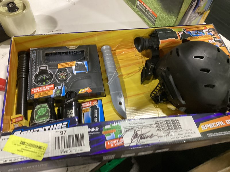 Condition photo showing As Is for adventure force special ops mission roleplay set, gun with sounds and lights, 11 pieces, 5+, for indoor & outdoor play