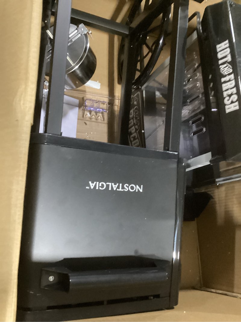 Condition photo showing As Is for Nostalgia Popcorn Maker Machine - Professional Cart With 8 Oz Kettle Makes Up to 32 Cups - Vintage Popcorn Machine Movie Theater Style - Red 8 Oz Red