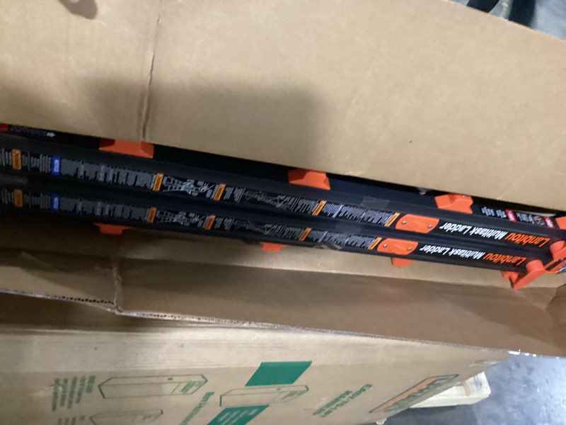 Condition photo showing As Is for Ladder, A Frame 5 Step Ladder Extension, 17 Ft Anti-Slip Multi Position Ladder, Storage Folding Ladder, 330 lbs Security Load Telescoping Aluminum Ladders for Stairs Home Indoor Outdoor Roof 17FT Black