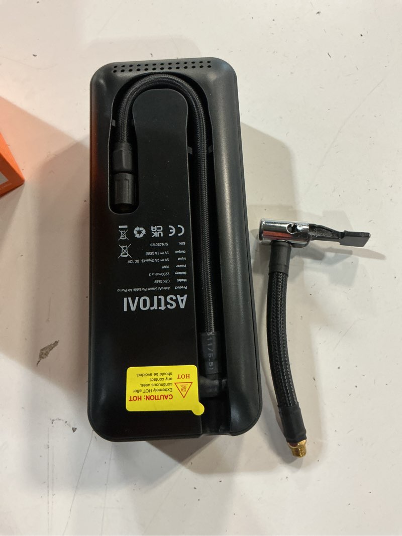 Condition photo showing As Is for astroai 12-volt li-ion air inflator (power source: battery )
