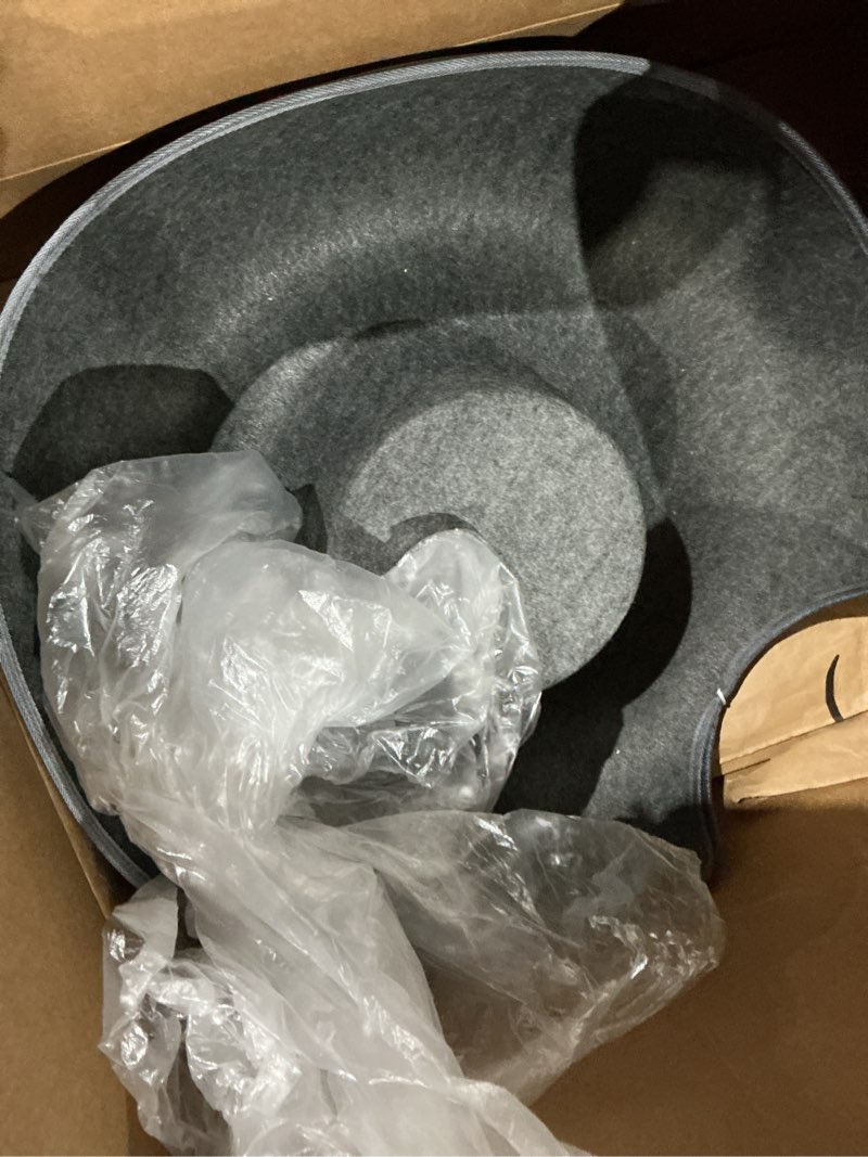 Condition photo showing Good Condition for meow mansion large cat cave donut - cat tunnel; up to 30lbs - 3 toy balls & hanging ball included - scratch resistant, detachable and cleanable cat donut bed gray large