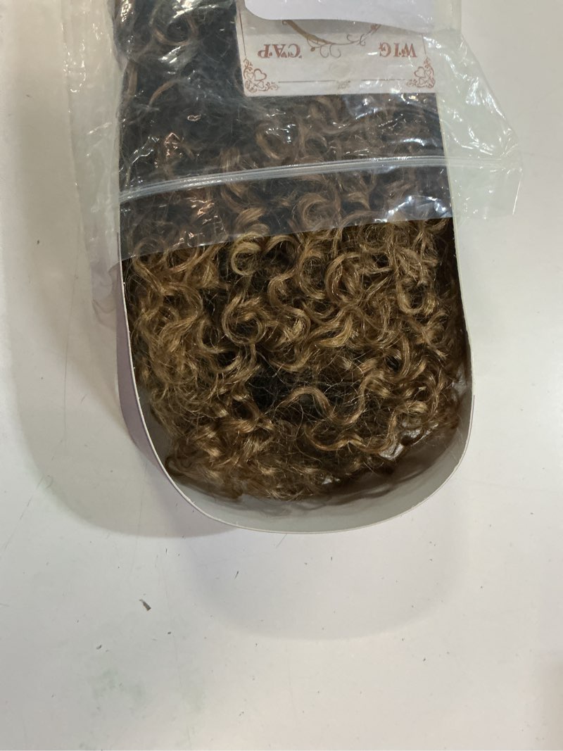 Condition photo showing Good Condition for peacoco short curly bob wig human hair afro kinky curly human hair wigs for black women 8 inch short curly wig with bangs glueless, 1b/30 t1b/30# 8 inch
