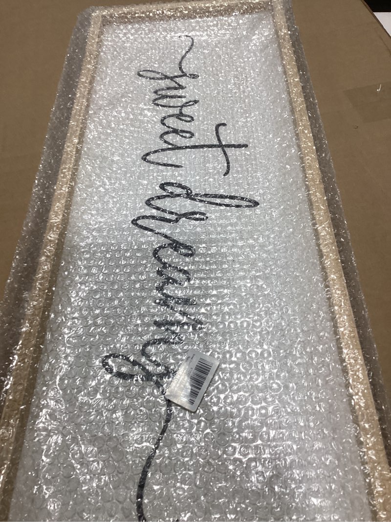 Condition photo showing New/Like New for Sweet Dreams Wall Decor Above Bed Sign 32''×12'' Large Wood Framed Master Bedroom Guest Room Sweet Dreams Signs Farmhouse Rustic Wall Art Decoration (Wood) 32"L x 12"W Wood