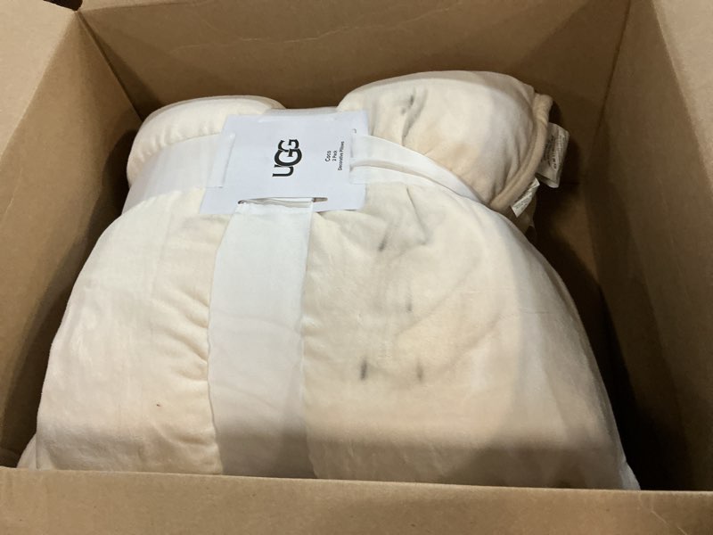 Condition photo showing Good Condition for ugg coco 2-pack decorative pillows - soft & plush throw pillow inserts with throw pillow covers - perfect for sofa, bed, living room decor or home decor, 20" x 20", white snow