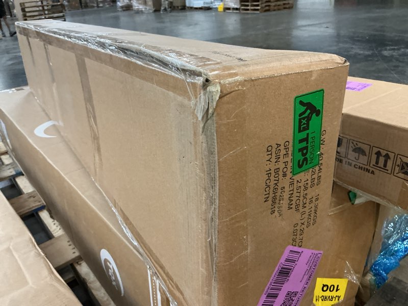 Condition photo showing New/Like New for amazon basics smart box spring bed base, 5-inch height mattress foundation, tool-free easy assembly, queen, 79"l x 59.5"w x 5"h, white queen(79"l x 59.5"w) 5-inch height