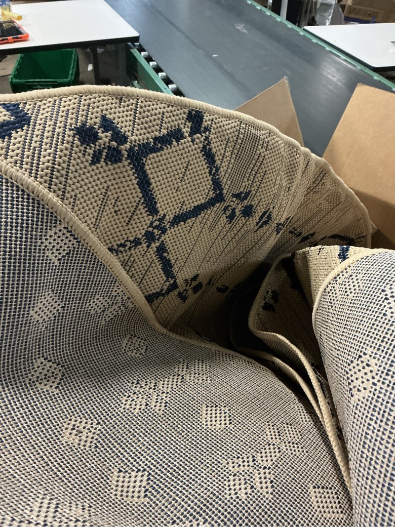 Condition photo showing Good Condition for similar jonathan y moroccan geometric indoor outdoor runner rug 2x8 beige/navy, ourika textured weave for backyard, patio, porch, easy-cleaning, high traffic, pet-friendly, non-shedding (smb108h-28)
