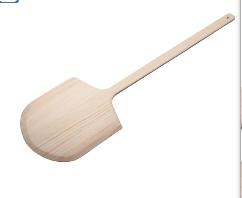 winco 12" x 13" x 42" wooden pizza peel with 42" handle