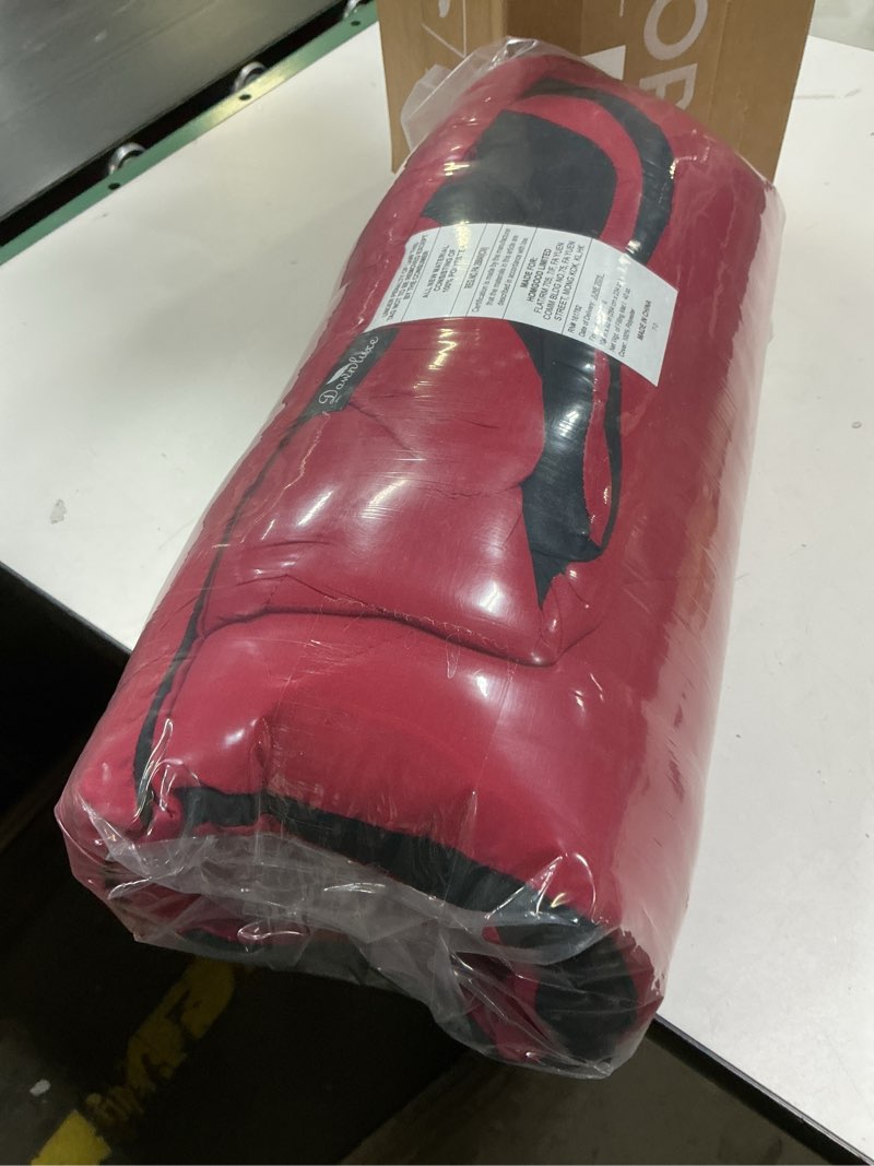 Condition photo showing New/Like New for downluxe King Size Comforter Set - Red and Black King Comforter, Soft Bedding Sets for All Seasons - 3 Pieces - 1 Comforter (104"x92") and 2 Pillow Shams(20"x36") Black/Red King