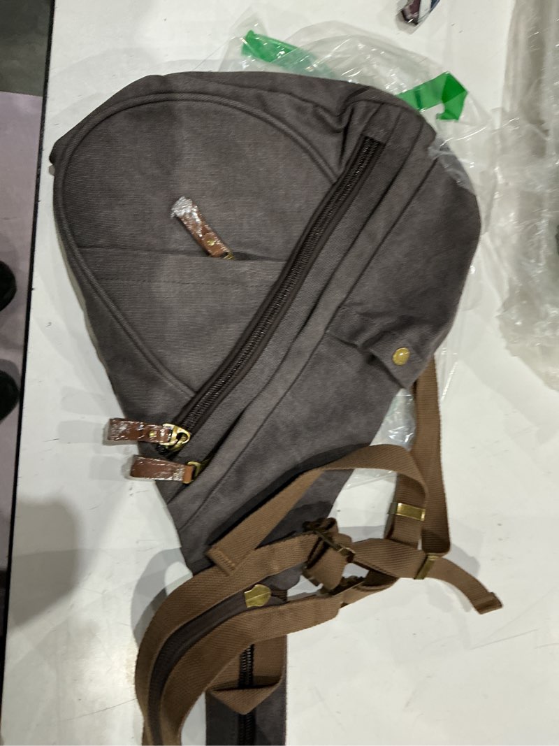 Condition photo showing Good Condition for kouli buir canvas sling bag - small crossbody backpack shoulder casual daypack rucksack for men women d.grey