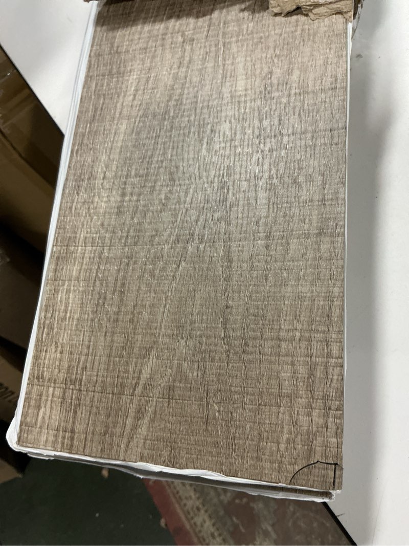 Condition photo showing As Is for MULGREAT Peel and Stick Tile, 54 Sq.Ft 2mm Thicken Vinyl Plank Flooring, 36 Pieces 36"x6" Waterproof DIY Self Adhesive Floor Tiles for Bathroom Stairs, Missouri Oaks 36"x6"x0.08" Missouri Oak 36