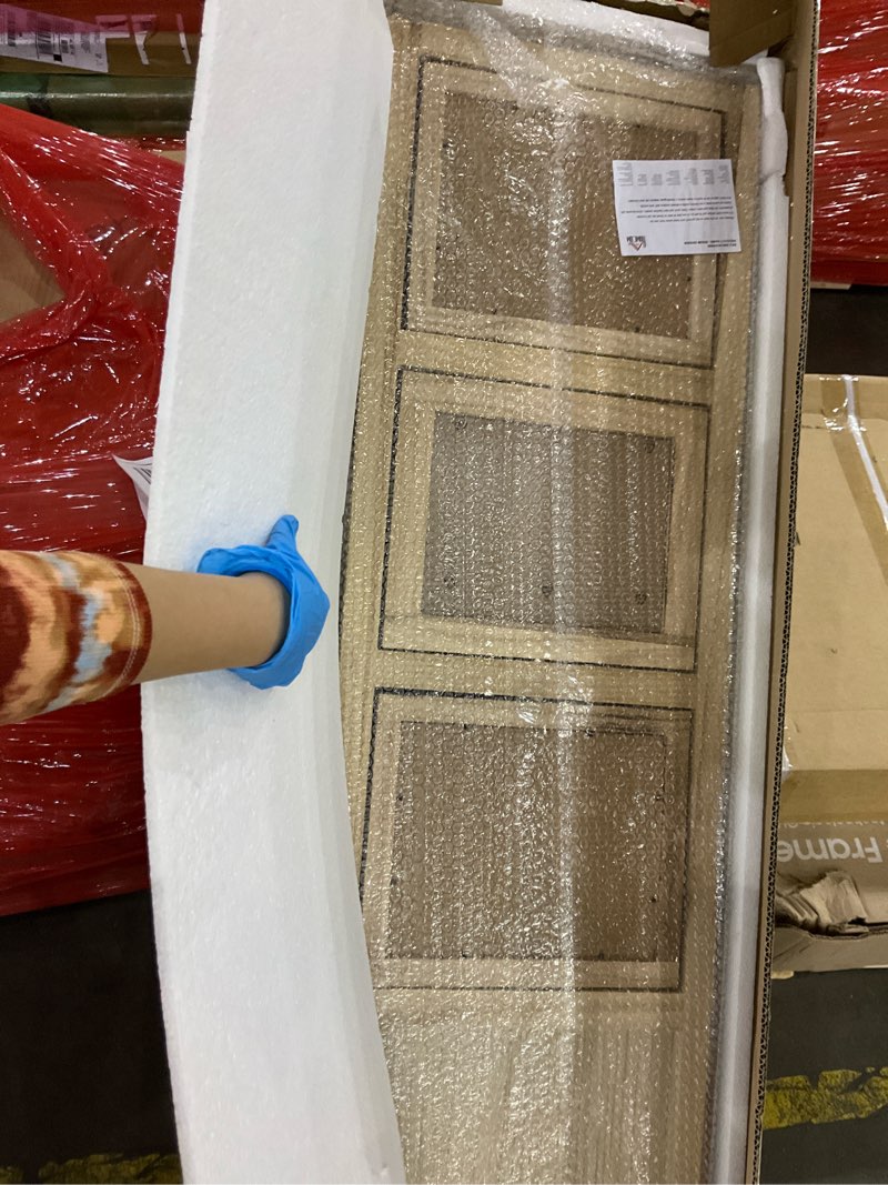 Condition photo showing Good Condition for HOMCOM 4 Panel Room Divider, 5.6' Indoor Wood Portable Folding Privacy Screens with Photo Frames and Cardstocks, Hinged Freestanding Partition Wall Dividers for Home Office, Natural