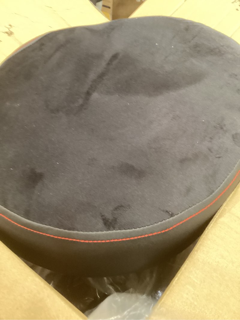 Condition photo showing As Is for eastrock drum throne with backrest 4 leg,heavy duty drum stools height adjustable motorcycle style swivel drum seat drum chair for adult drummer(black) black spindle