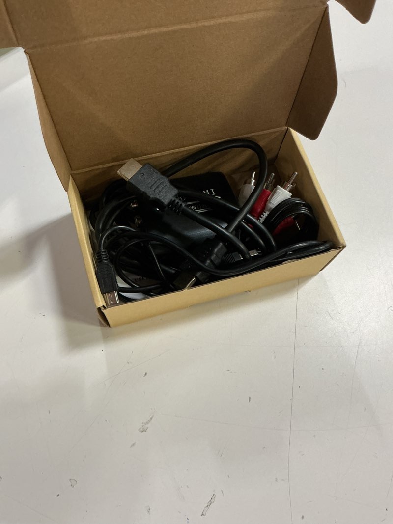 Condition photo showing Good Condition for GINGIN RCA to HDMI Converter, AV to HDMI Converter for TV/PC/N64/Wii/PS1/PS2/PS3/STB/Xbox/VHS/VCR/Blue-Ray DVD Players, with 3.3ft RCA and HDMI Cables Converter (with RCA and HDMI Cables)