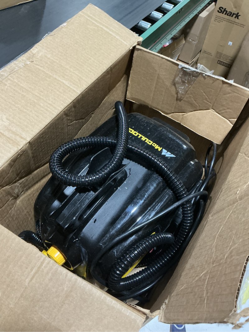 Condition photo showing As Is for mcculloch mc1385 deluxe canister steam cleaner, 2-hour runtime, chemical-free, 23 accessories: mop head, brushes & more - built for home, tile, carpet, furniture, & personal car detailing
