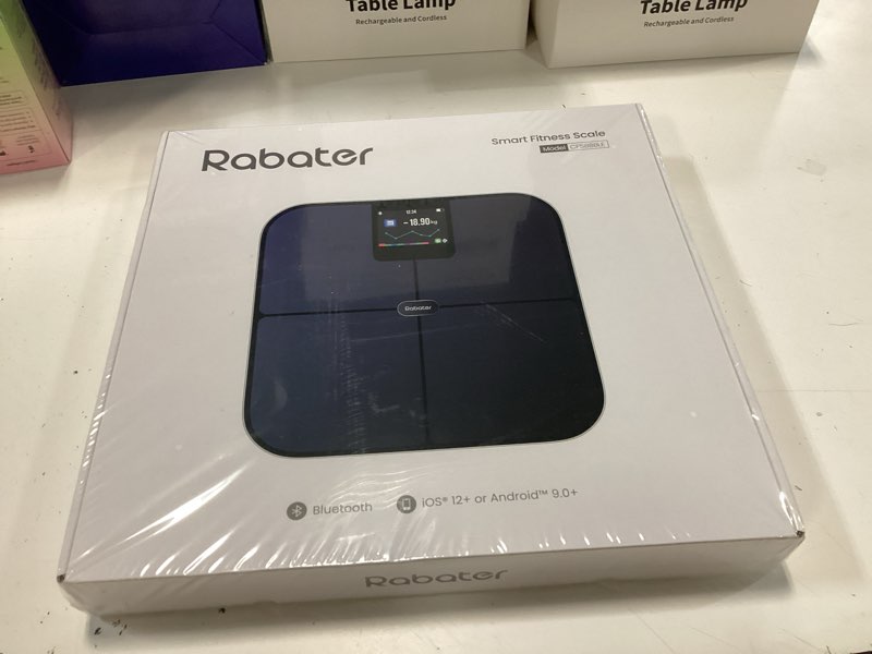 Condition photo showing New/Like New for smart scale with large color display, digital bathroom scale for body weight bmi muscle mass, 25 composition, body fat scale with heart rate, 11.8" large platform, 400 lbs (black)