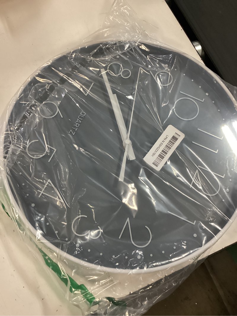 Condition photo showing Good Condition for jomparis 13 1/2 inches gray wall clock silent battery operated wall clock modern simple style decor clock 13.5 inch gray