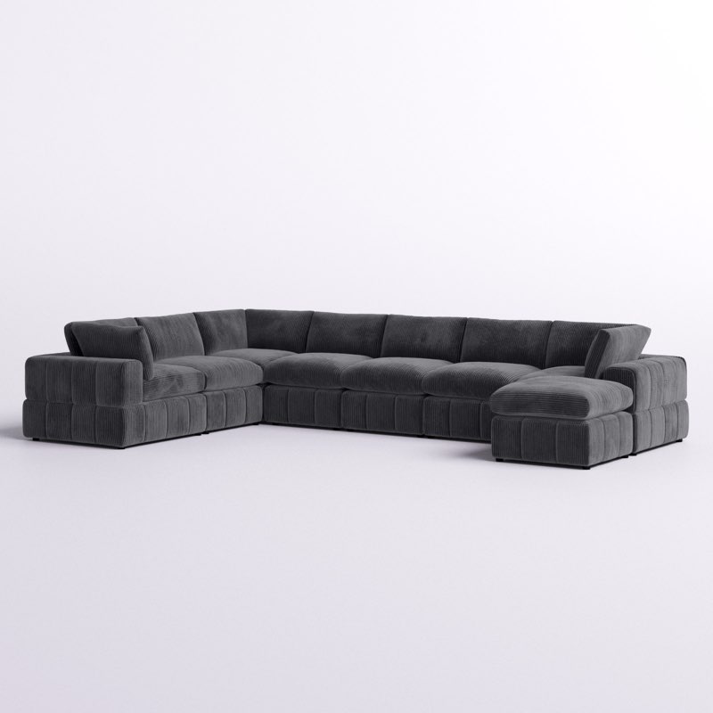 *incomplete* Aneea 8 - Piece Corduroy Sectional Wade Logan Body Fabric