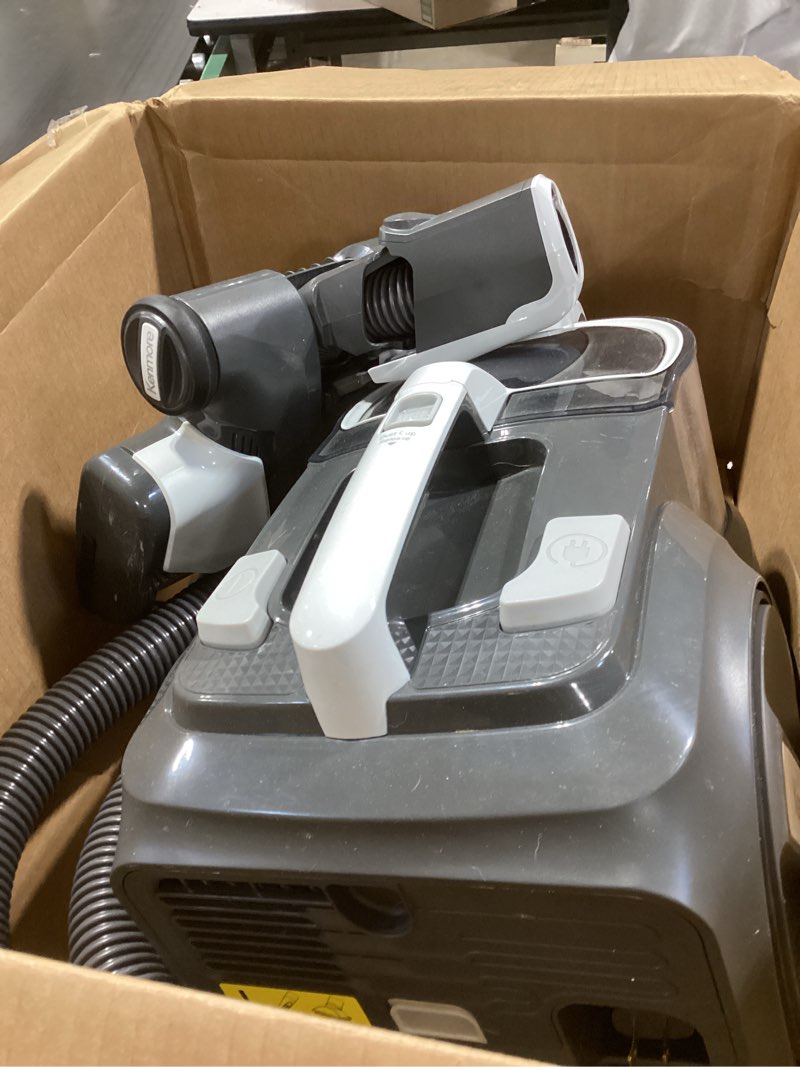 Condition photo showing As Is for Kenmore DC5070.01 Upgrade 500 Series Bagless Canister Vacuum with Hair Eliminator Brushroll?2-Motor Cyclonic Technology, HEPA Filtration & 24' Auto Cord Rewind for Pet, Carpets, Hard Floors, Stairs Hair Eliminator Bagless Canister