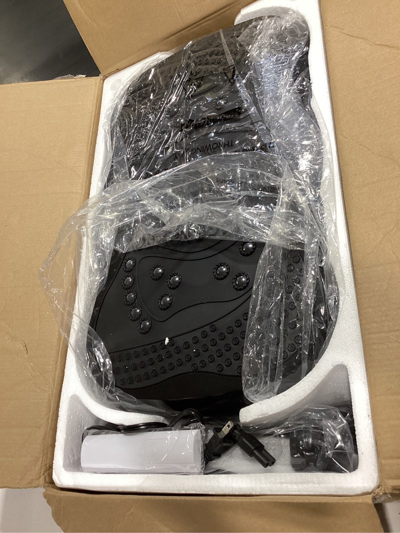 Condition photo showing Good Condition for vibration plate exercise machine, 130 levels full body workout vibrating plate for lymphatic drainage weight loss, 450 lbs capacity shake platform with resistance bands bluetooth for women men