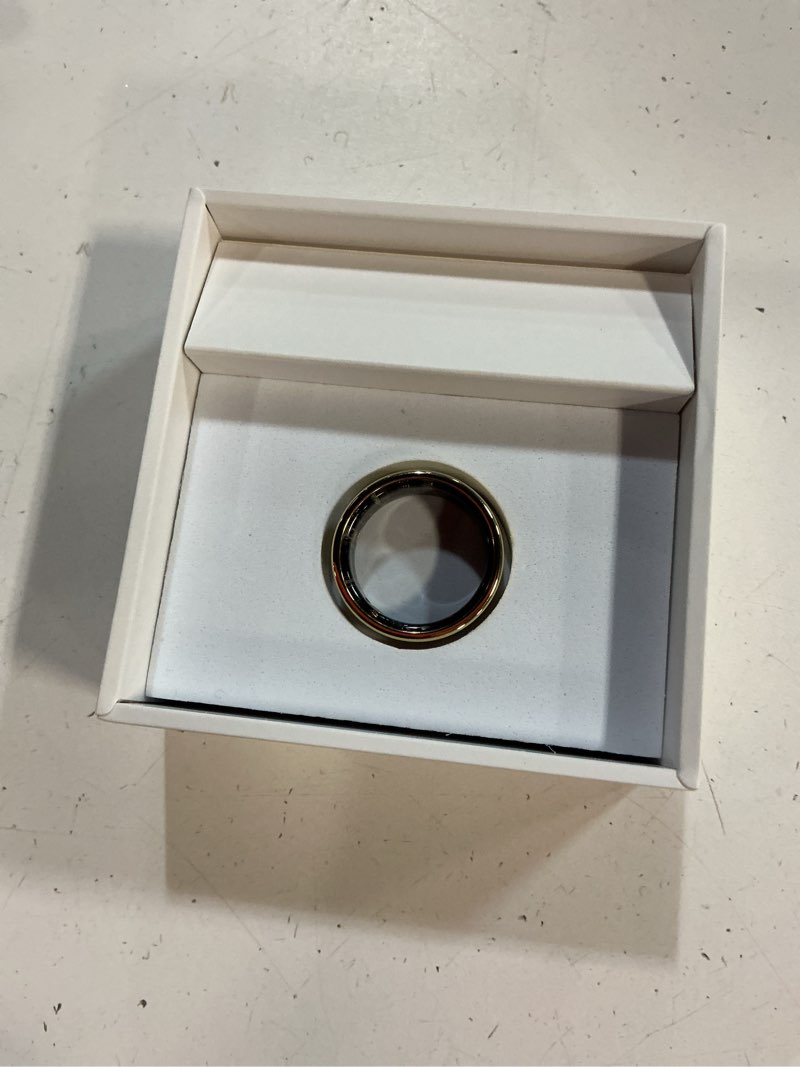 Condition photo showing New/Like New for smart ring for women & men, fitness tracker ring, heart rate hrv sleep monitor ring, 10atm waterproof, no subscription fee, compatible with android & ios (gold, #9) gold 9