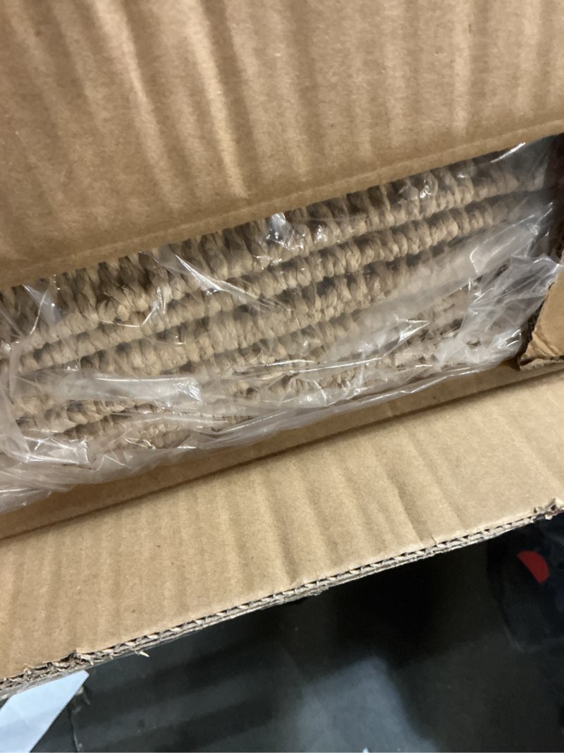 Condition photo showing New/Like New for Foldable Storage Baskets with Handles Paper Rope Storage Baskets Rectangle Collapsible Hand Woven Storage Cubes Bins for Organizing Shelves Living Room Bedroom Pantry (4, 13'' x 13'' x 13'') 13'' x 13'' x 13'', set of 4 Natural