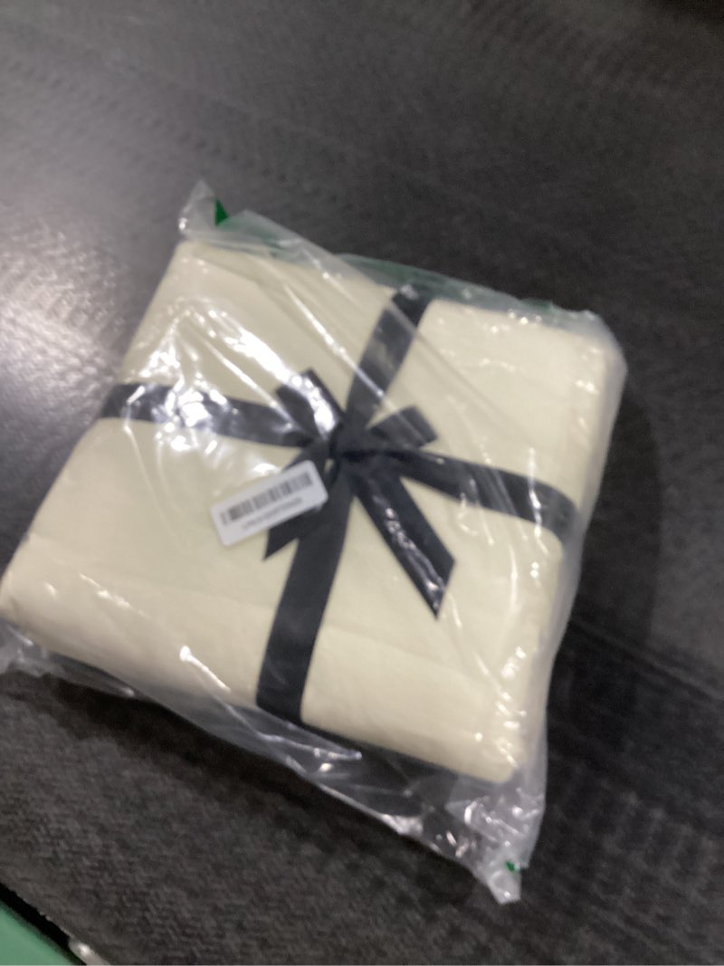 Cream White Cotton Duvet Cover with Zipper Closure, Linen-Like Natural Bedding Set (No Comforter), Q