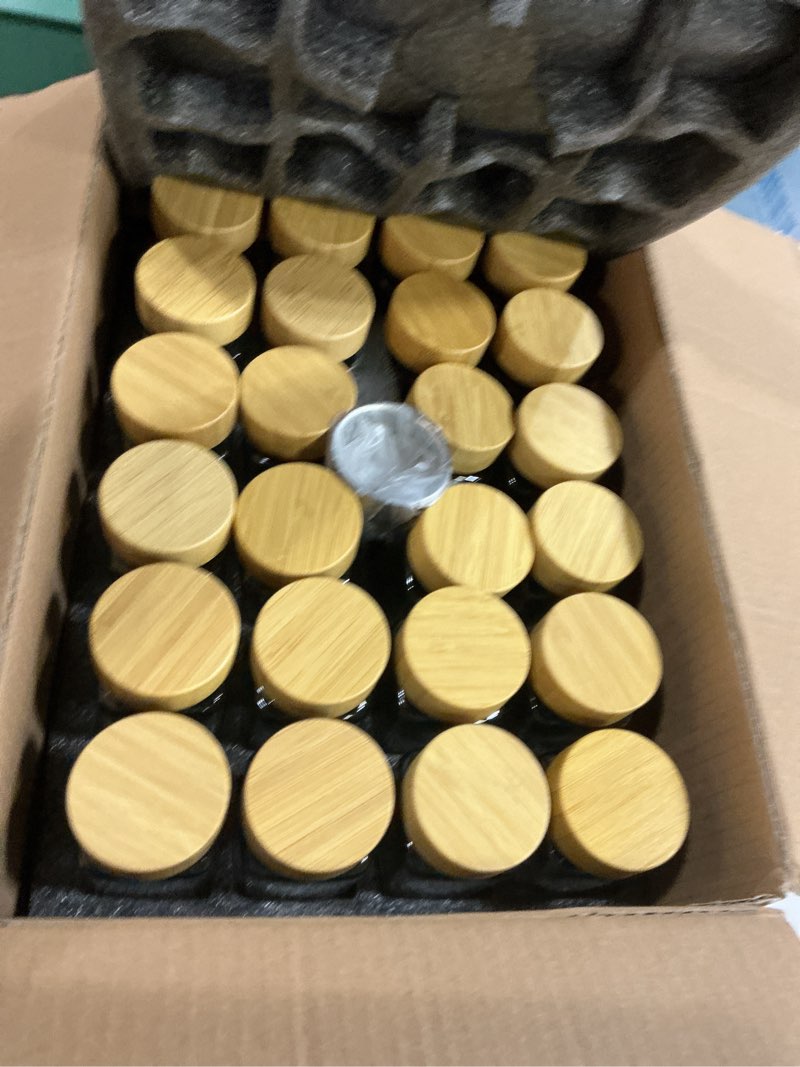 Condition photo showing Good Condition for edelhaus® square spice jars with bamboo wooden lid (pack of 24) spice jars with shaker insert and 240 labels - bamboo lid glass container for spice organisation [4.3 in × 1.8 in] black spice labels