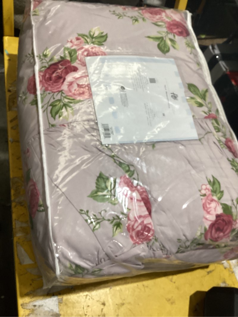 Condition photo showing Good Condition for twin ruched comforter set pink floral