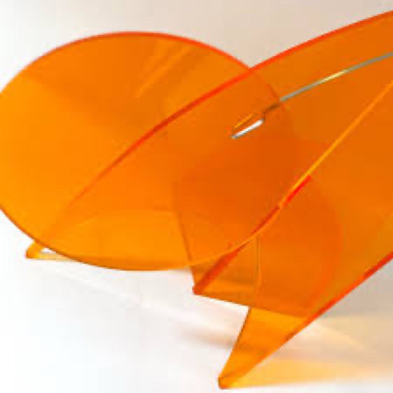 Lifup Acrylic Serving Tray, Clear Decorative Serving Trays for Kitchen Dining Room Table Ottoman Vanity Countertop Round Orange 11.8"x 11.8"x2.0" 30x30x5cm