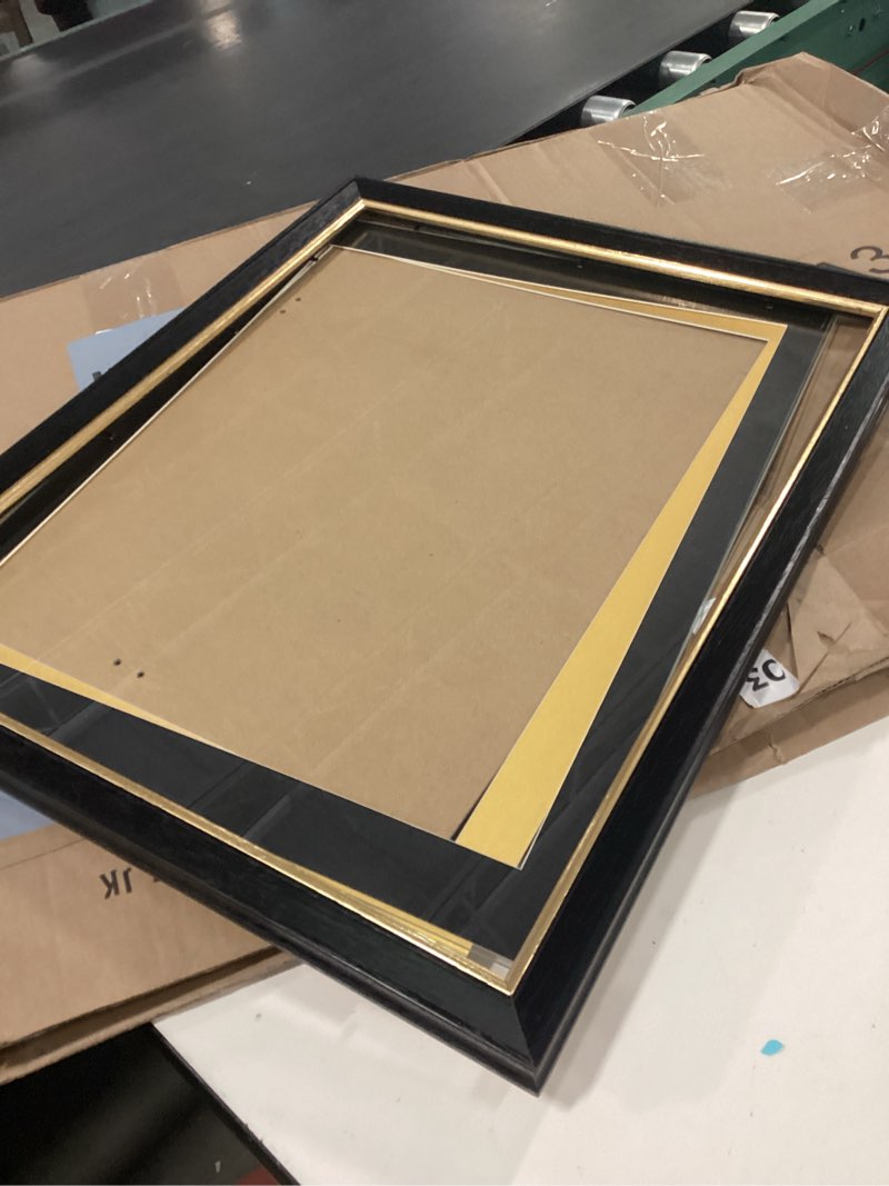 Condition photo showing As Is for Lot of 1Certificate of Achievement Frames Black Gold Toned Trim Hanging