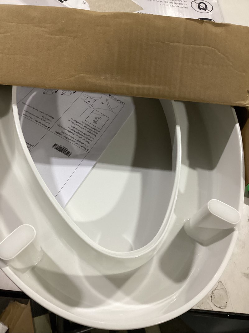 Condition photo showing As Is for kohler k-25875 hyten elongated closed-front toilet seat - white